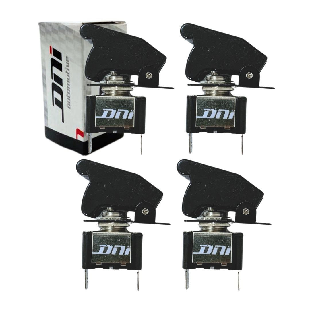 Kit 4 Chave Botão Liga Desliga 2 Posições Preta Tipo Caça