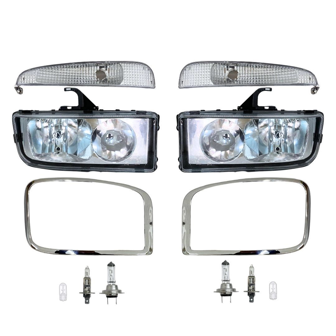 Kit Farol Principal Pisca e Moldura Para MB Axor