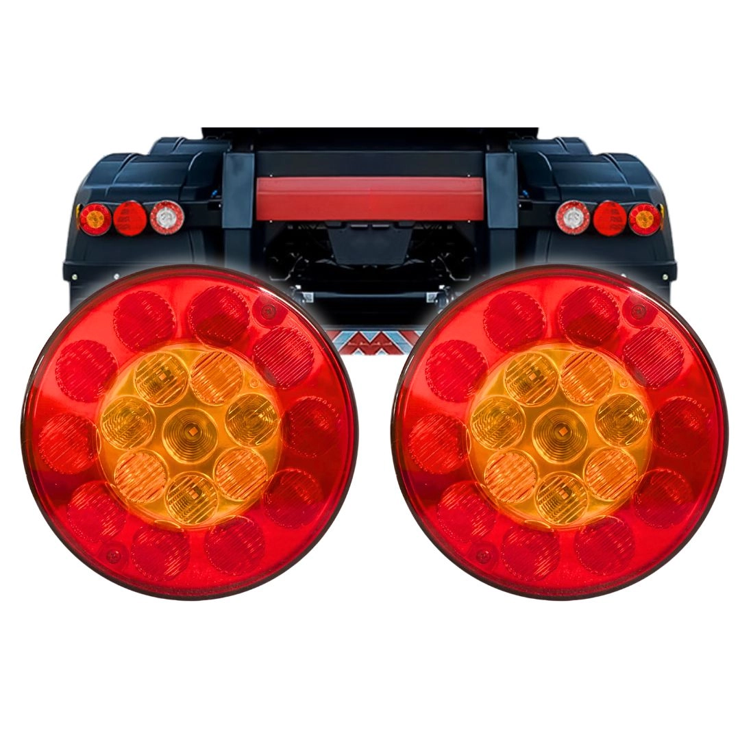 Par Lanterna Traseira Multifunção Universal LED 4 Vias 135mm