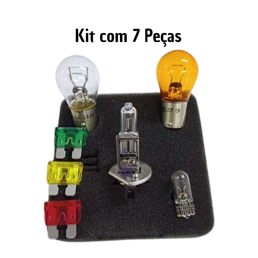 Kit Lampadas H1 12v Farol Baixo Seta Re Fusivel 7Pçs Hella