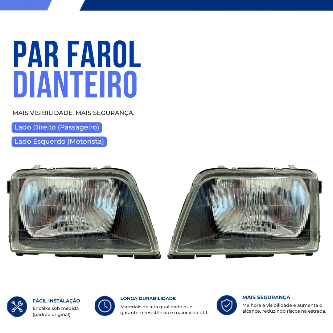 Par Farol Principal Lado Esquerdo e Direito Vidro GM Monza 1982 a 1987 Hatch Sedan Perua Par Farol Principal Lado Esquerdo e Direito Vidro GM Monza 1982 a 1987 Hatch Sedan Perua