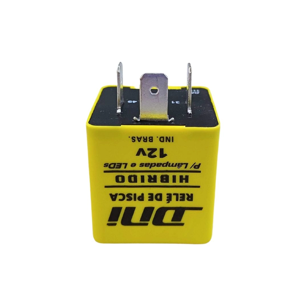 Relé de Pisca Seta Híbrido Eletrônico 12V 3 Terminais 120W Lâmpadas Comuns e LED Carro Moto Caminhão DNI Original DNI111 Relé de Pisca Seta Híbrido Eletrônico 12V 3 Terminais 120W Lâmpadas Comuns e LED Carro Moto Caminhão DNI Original DNI111