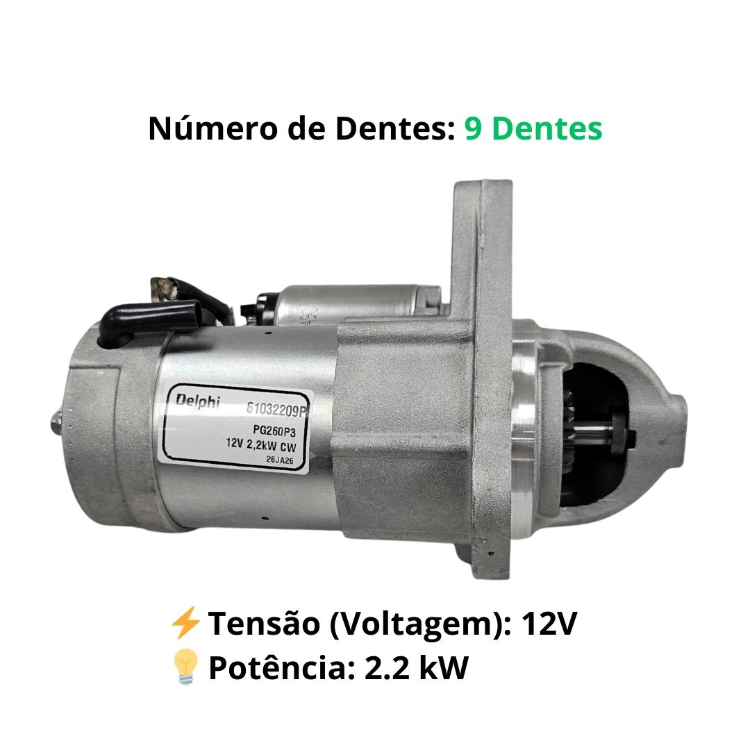 Motor De Partida Arranque 12v 9 Dentes Para Gm S10 LS LT LTZ 2.8 Turbo Diesel Após 2017 Delco Remy