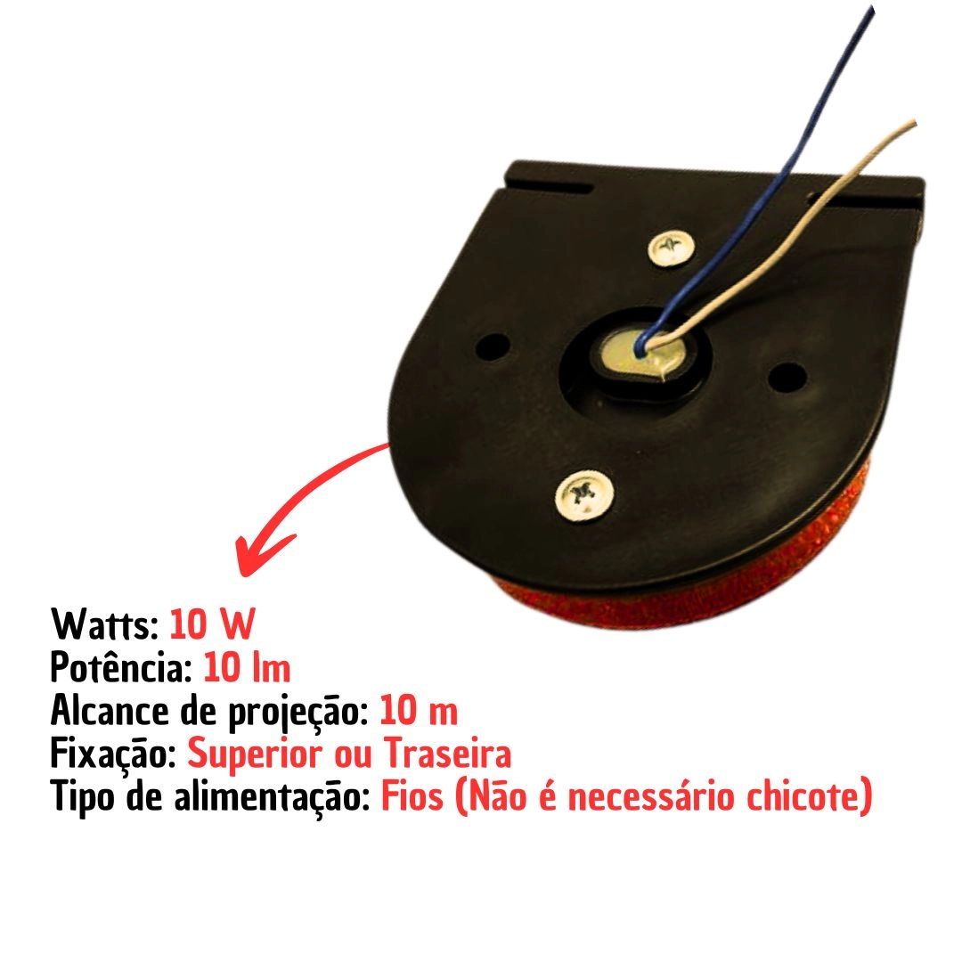 Lanterna Lateral Implemento G 85mm Com Suporte LED Vermelha Para Carreta Caminhão Trailer Reboque