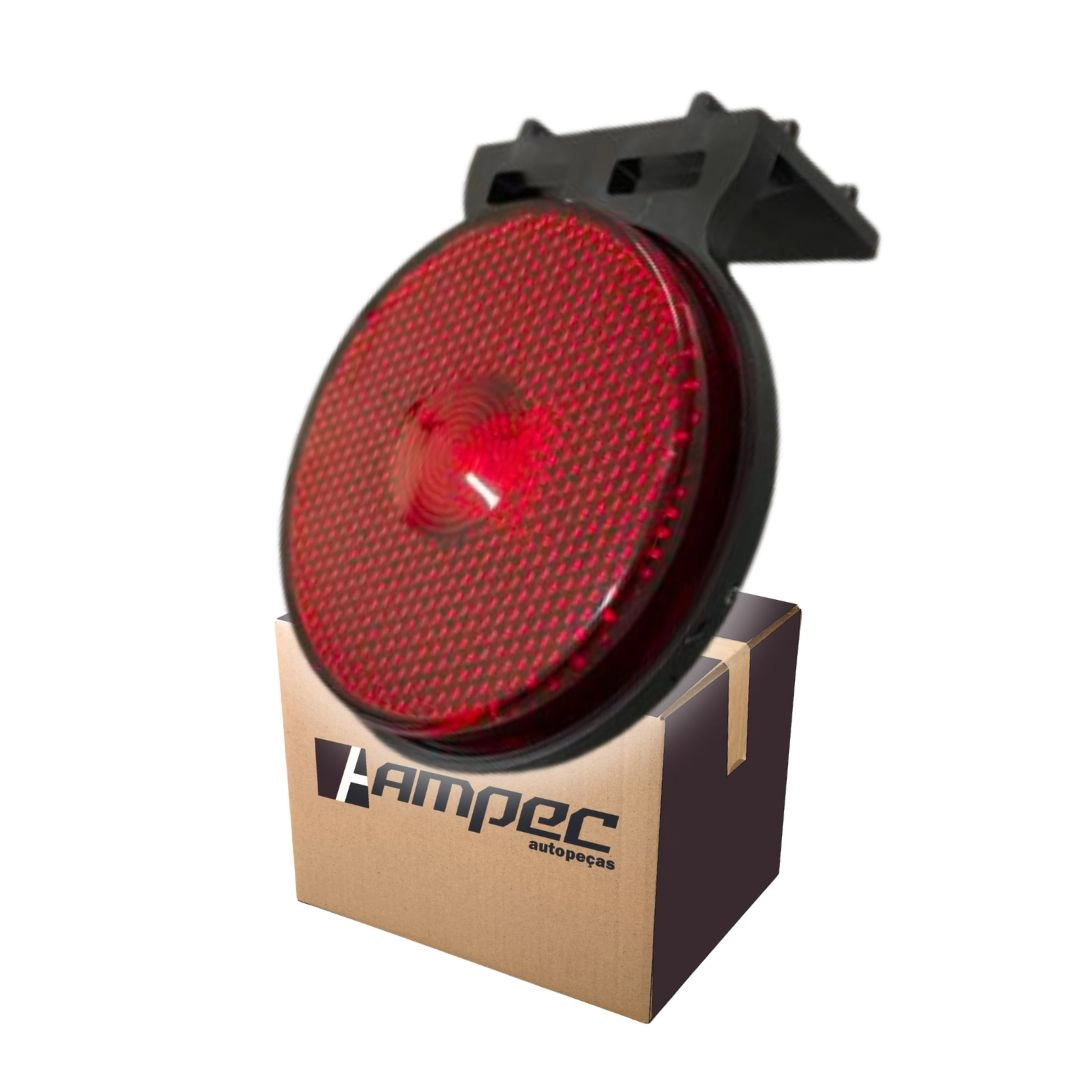 Lanterna Lateral Implemento P 65mm Com Suporte LED Vermelha Para Carreta Caminhão Trailer Reboque