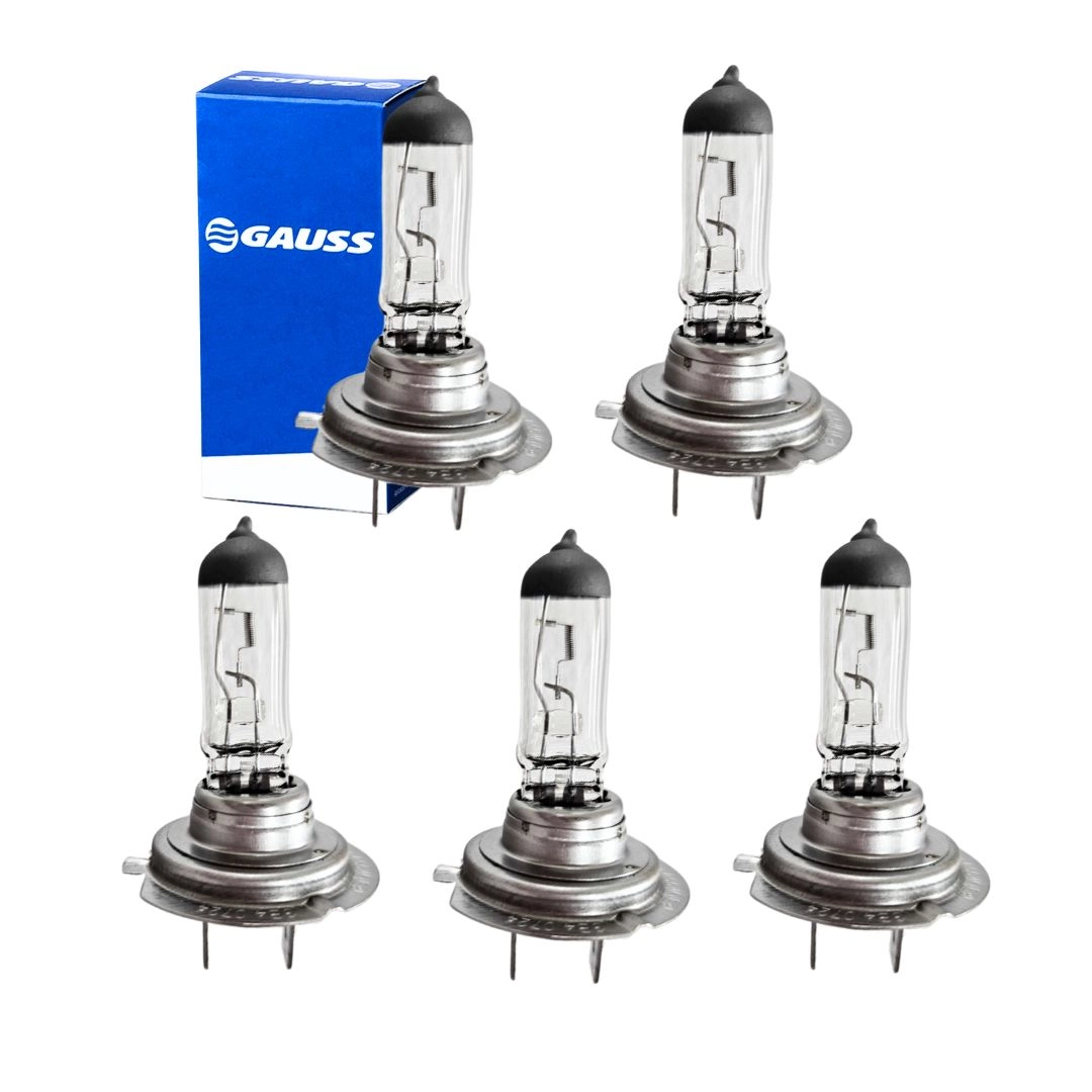 Kit 5 Lâmpadas Farol H7 12v 55w Universal Amarela Gauss