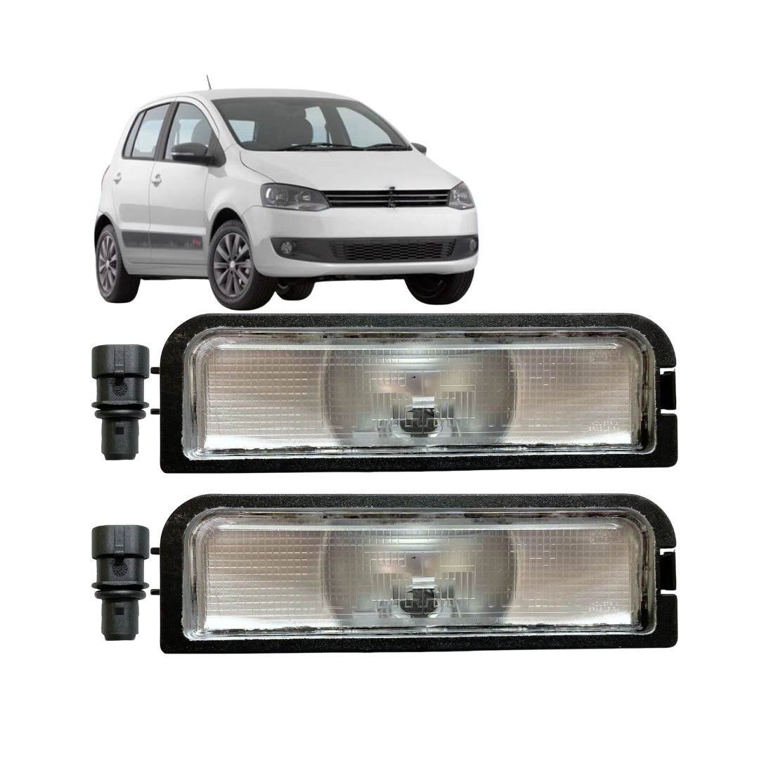 Par Lanterna Luz Placa Para VW Fox 2010 a 2014 Com Soquete
