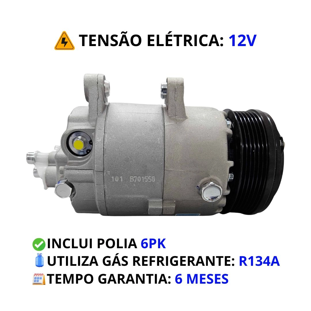 Compressor Ar Para Fiat Bravo Doblo Idea Palio Punto Palio Weekend Strada 1.6 1.8 2010 a 2015 Delphi CS20214