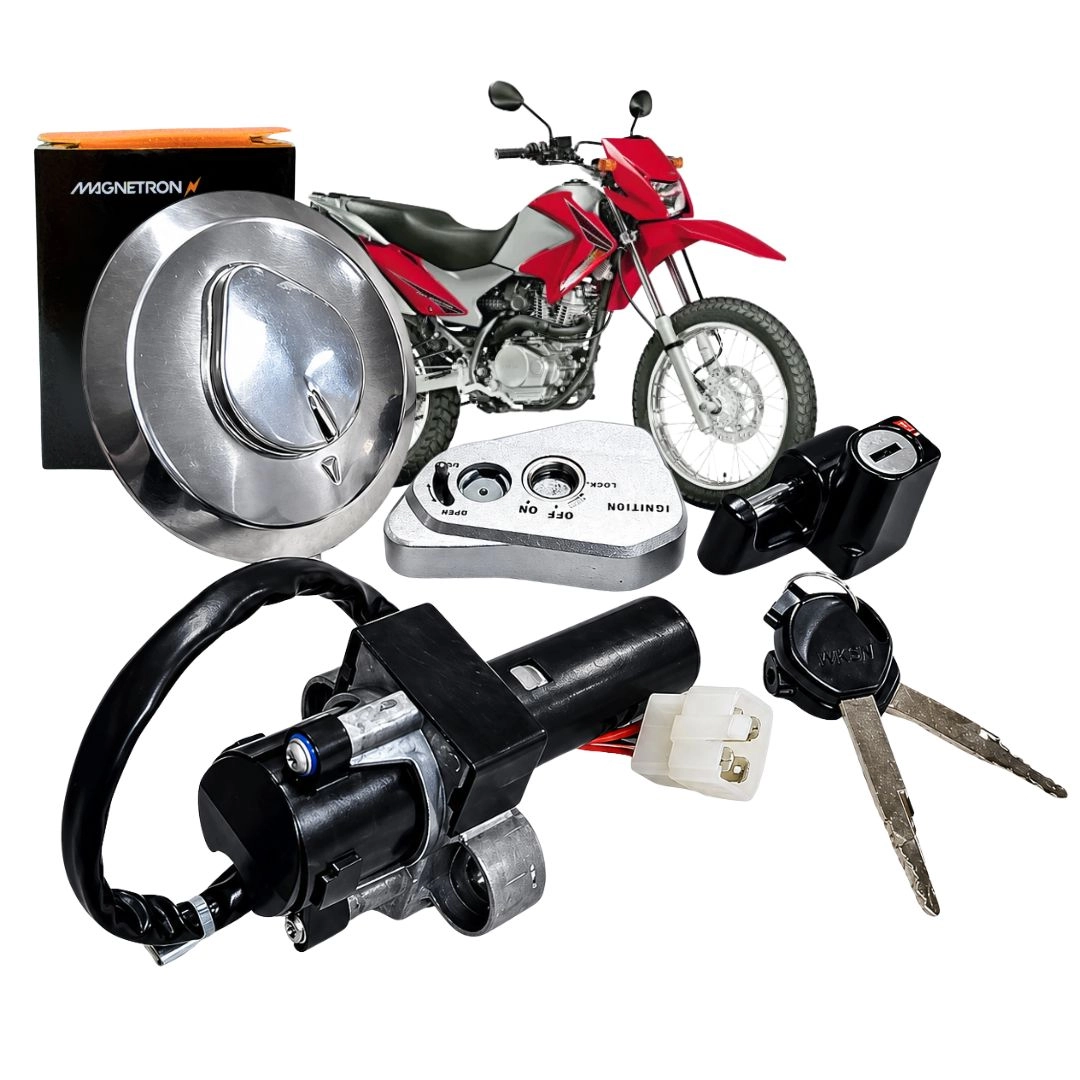 Kit Chave Ignição 4 Peças Para Honda Nxr 150 Bros 2011 a 2014 Original Magnetron 90264380 Kit Chave Ignição 4 Peças Para Honda Nxr 150 Bros 2011 a 2014 Original Magnetron 90264380