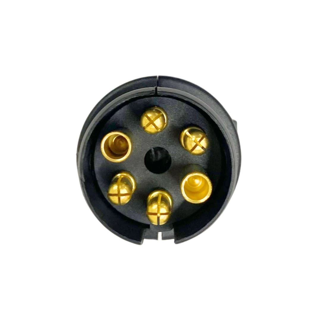 Kit Tomada 6 Polos Macho e Femea Carretinha Reboque Plug Tomada Carretinha Trailer 6 Polos Femea e Macho