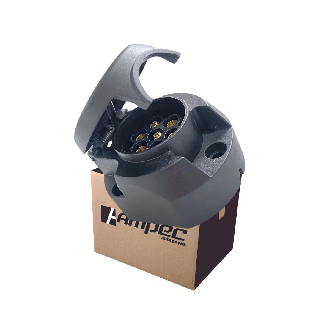 Tomada Plug Elétrica Reboque Carretinha 6 Polos Fêmea