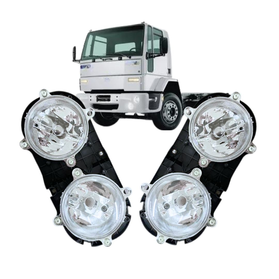 Par Farol Diagonal Dianteiro Duplo Para Caminhão Ford Cargo 2000 a 2006 Nino F-161 F-162