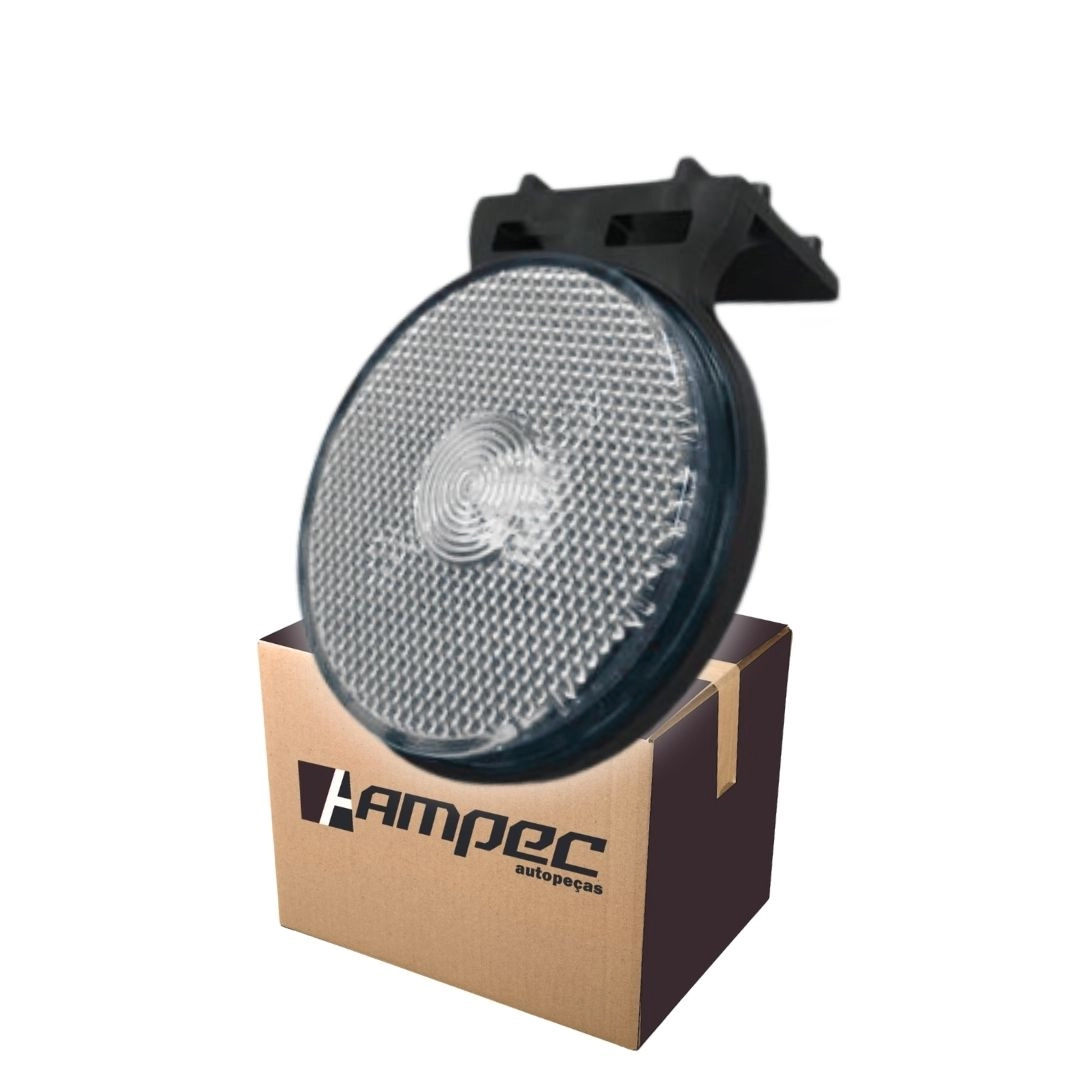 Lanterna Lateral Implemento P 65mm Com Suporte LED Cristal Para Carreta Caminhão Trailer Reboque