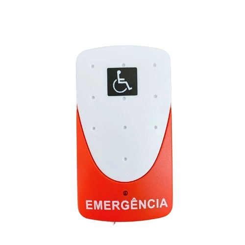 Alarme Campainha de Emergência para Banheiro PNE PCD e Idosos Atende NBR 9050 Tomada Bivolt