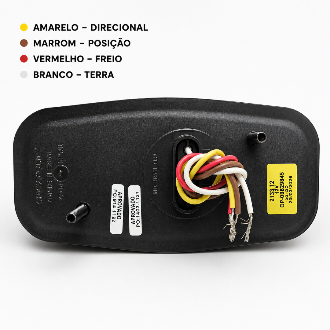 Par Lanterna Traseira Canoinha LED 12v Universal Carretinha Reboque Sinal Sul 2133 12