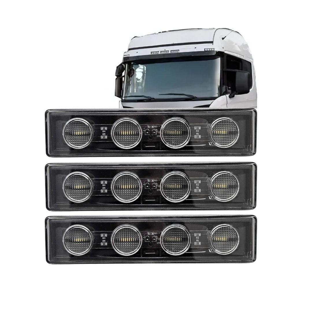 Kit 3 Lanterna Tapa Sol Delimitadora LED Bivolt 4 LED'S Branco Para Caminhão Scania Série 4 Série 5 S4 S5 PGR 1798980 20