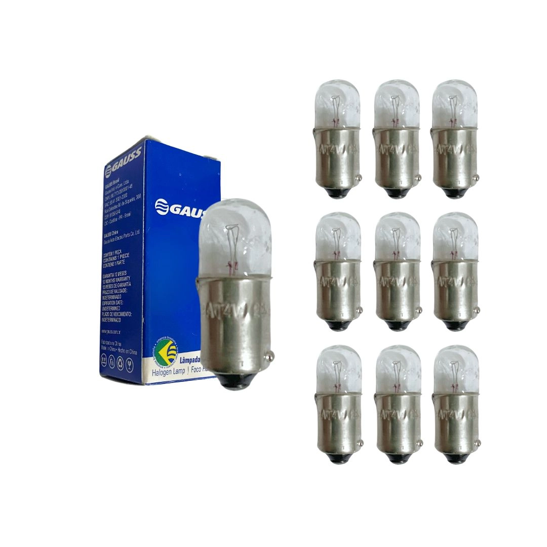 Kit 10 Lampadas 69 24V T4W Painel e Meia Luz Gauss GL0069A