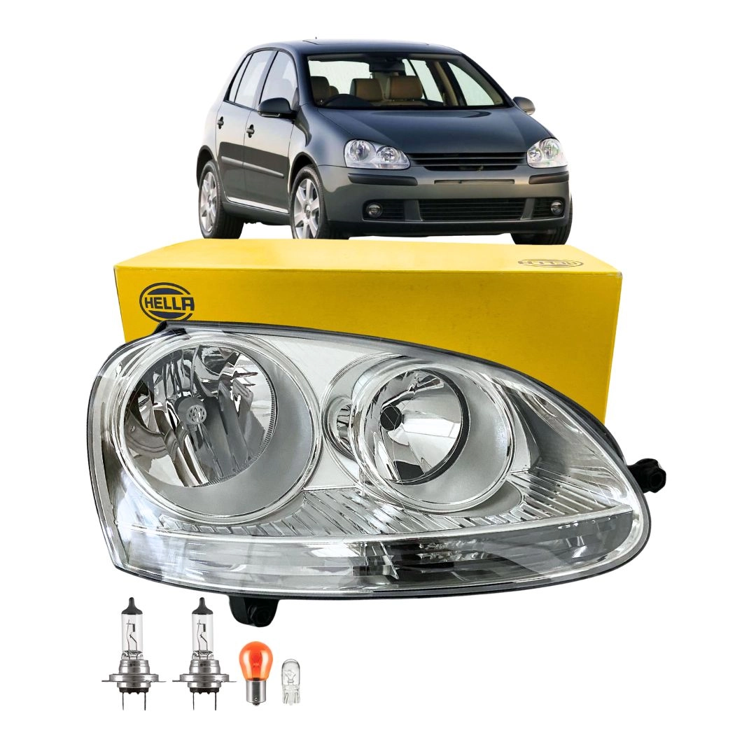 Farol Para Golf MK5 TSI GTI 2003 a 2008 Lado Esquerdo Hella