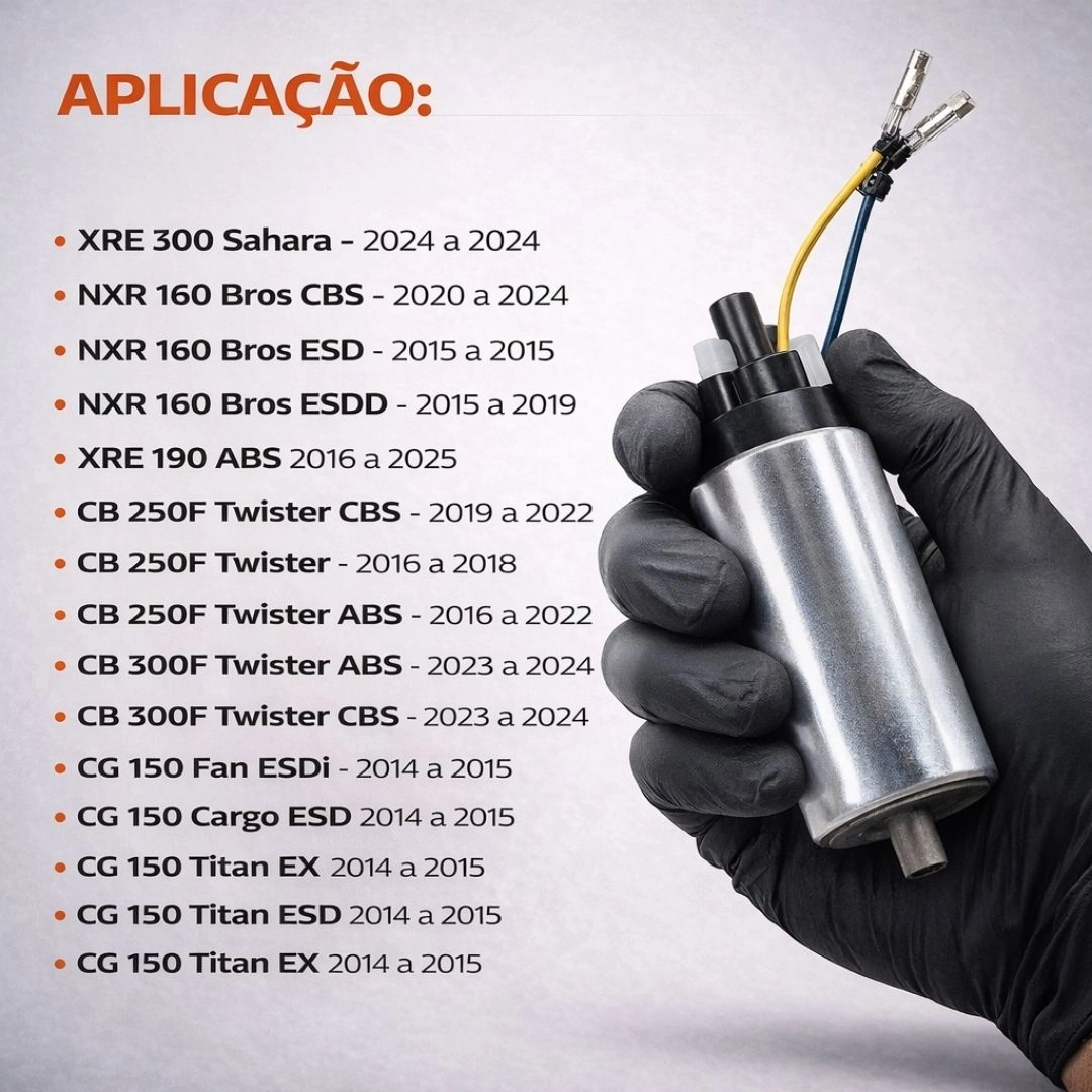 Refil da Bomba de Combustível Para Honda Cb 250 F Twister Abs Nrx 160 Bros XRE 190 CG 150 Fan Titan Cargo Twister 300 Ma