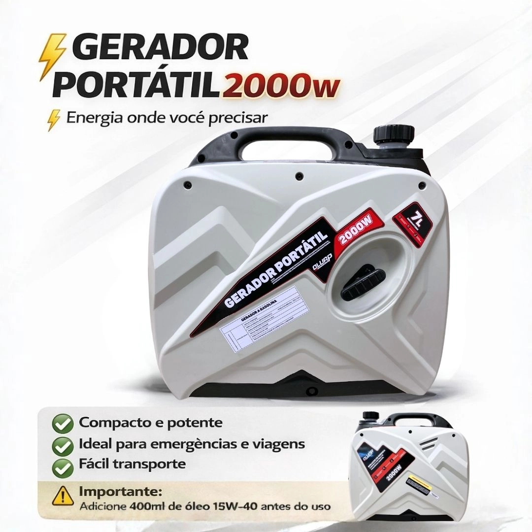 Gerador De Energia 24v Automotivo Inteligente Para Caminhão Motorhome 2000W 7 Litros