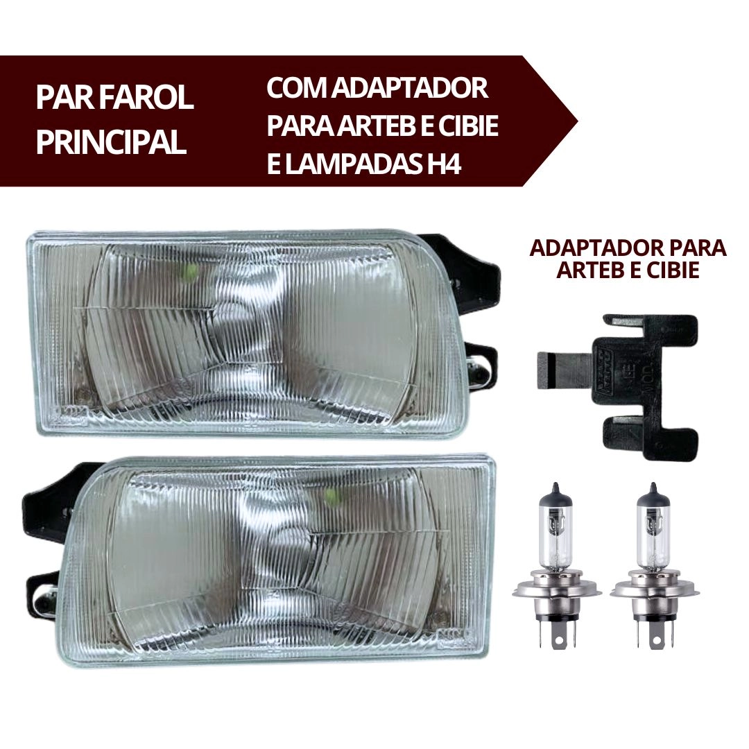 Kit Farol e Milha Para Gol Parati Quadrado G1 91 a 95 Vidro Kit Farol e Milha Para Gol Parati Quadrado G1 91 a 95 Vidro
