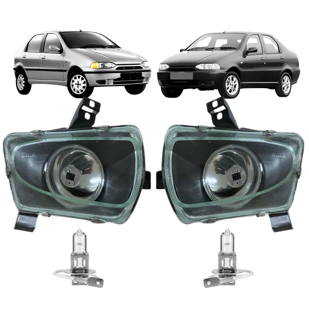 Par Farol Auxiliar Milha Para Palio Siena 1996 a 2000 Vidro