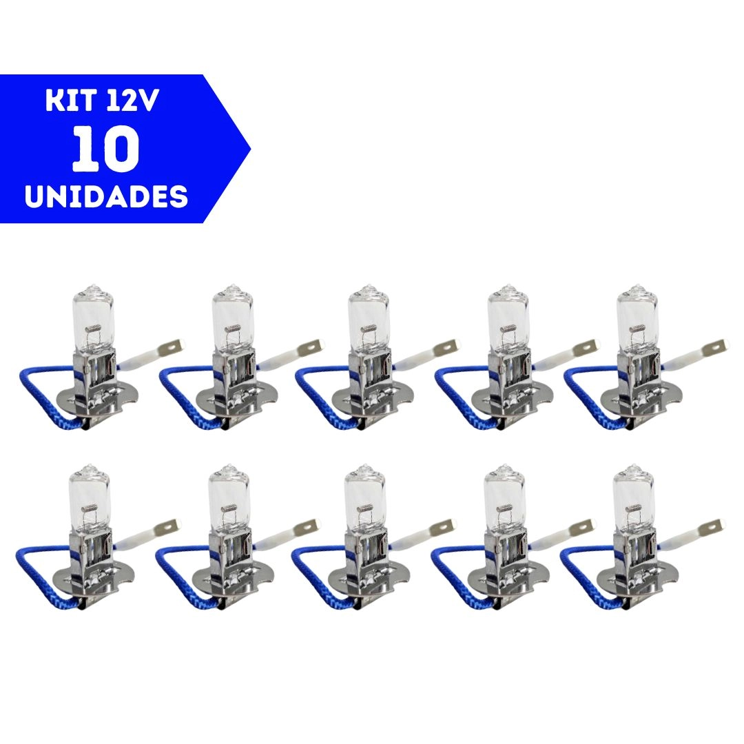 Kit 10 Lâmpadas H3 12v 55w Aprovado INMETRO