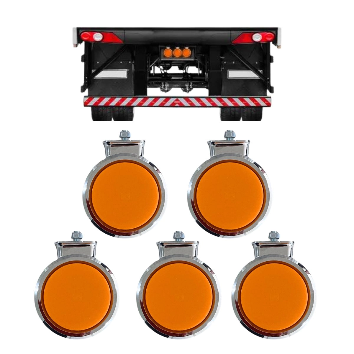 Kit 5 Lanterna Bojuda Foguinho Maria LED Cromada Amarela Kit 5 Lanterna Bojuda Foguinho Maria LED Cromada Amarela
