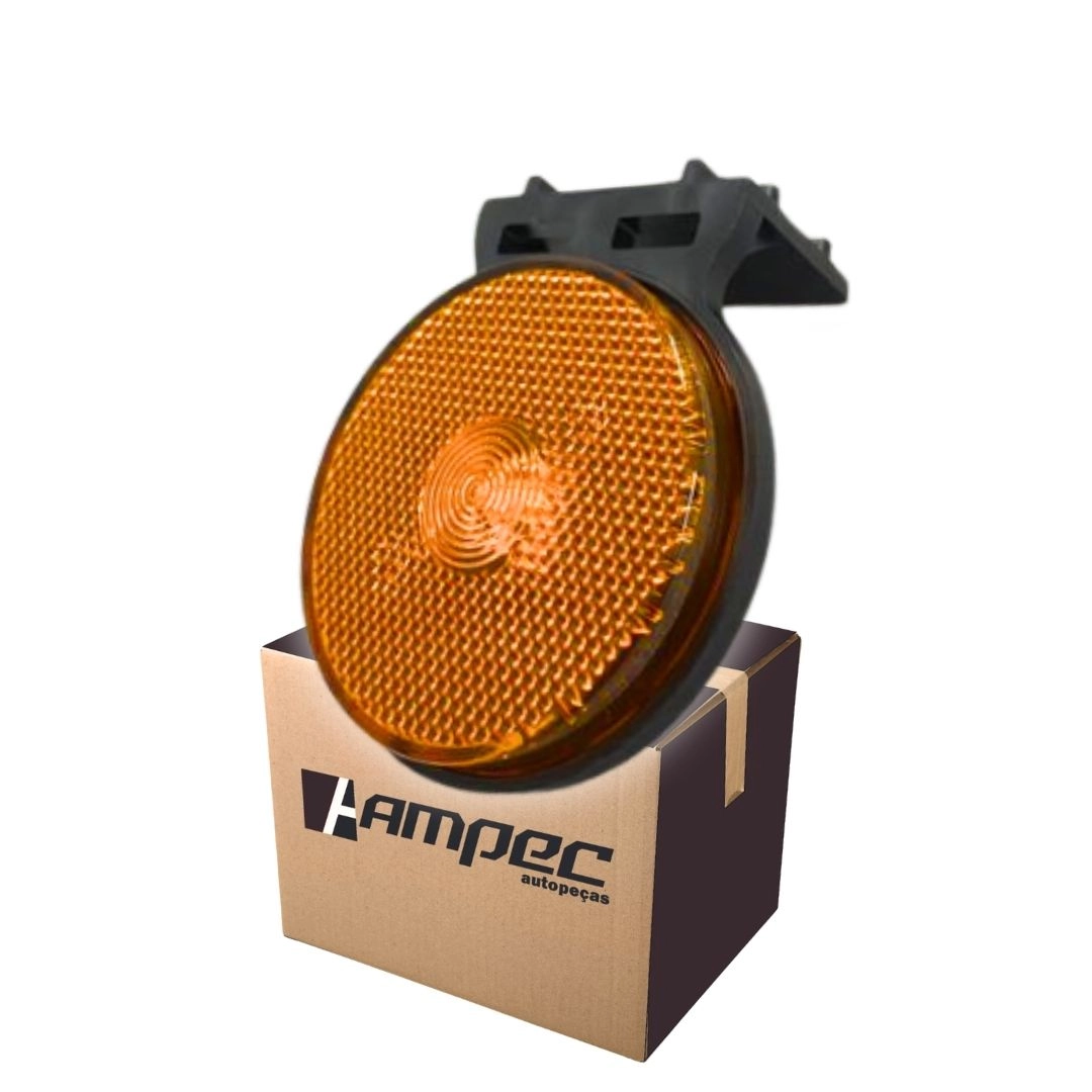 Lanterna Lateral LED Carreta Caminhão Randon Guerra Librelato Noma Facchini Suporte Amarela P 65mm