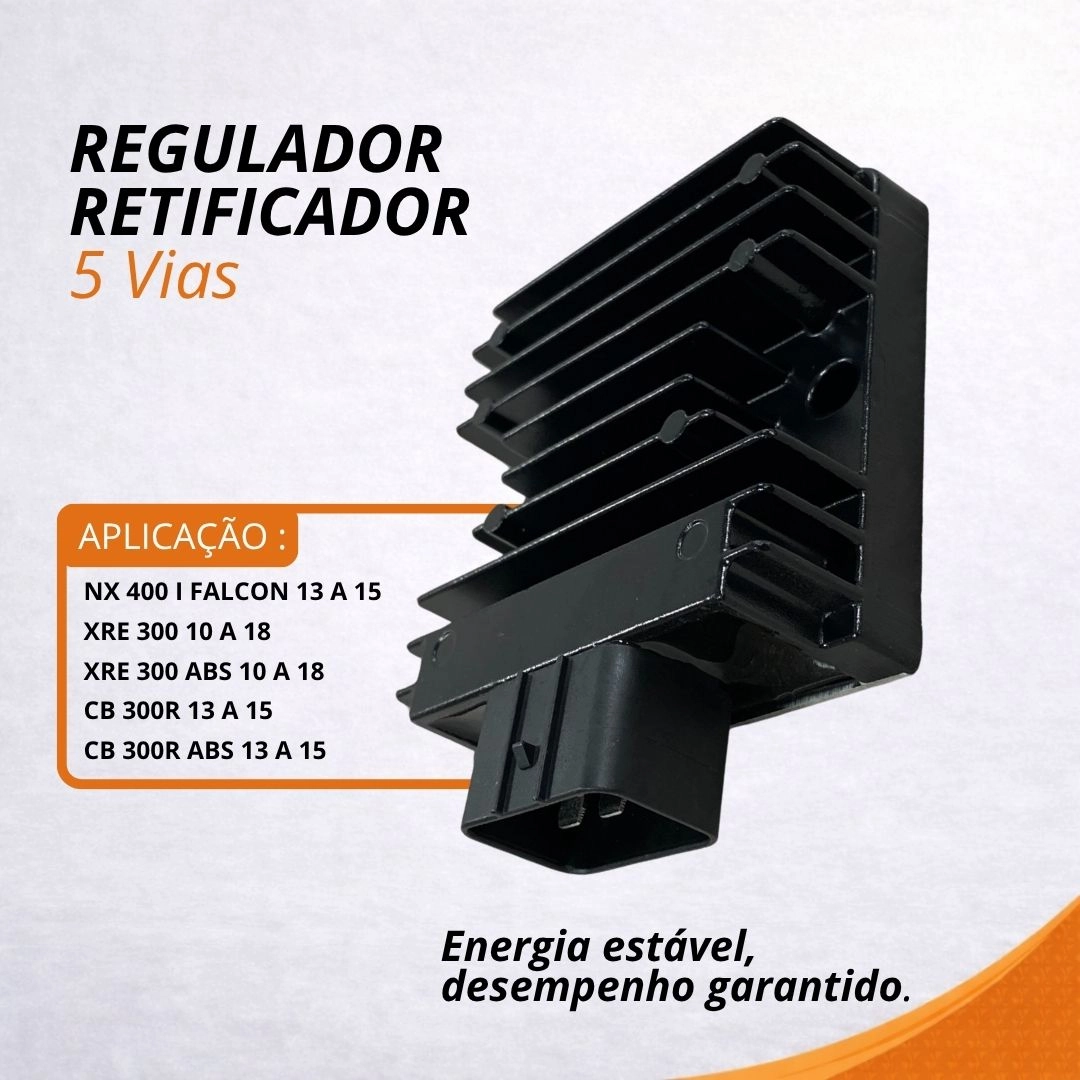Regulador Retificador 5 Vias Para Honda CB 300R ABS XRE 300 90274120 Magnetron Regulador Retificador 5 Vias Para Honda CB 300R ABS XRE 300 90274120 Magnetron