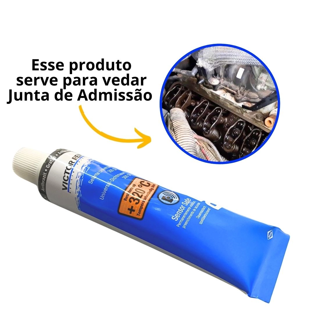 Kit 10 Cola Silicone Reinzosil Alta Temperatura Carter Óleo