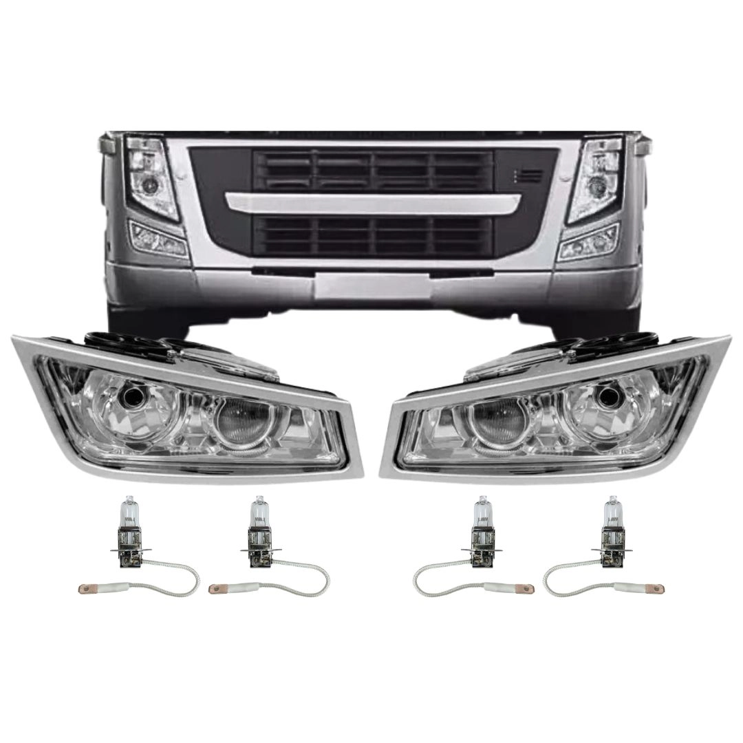 Par Farol Auxiliar Para Volvo FH13 Com Moldura
