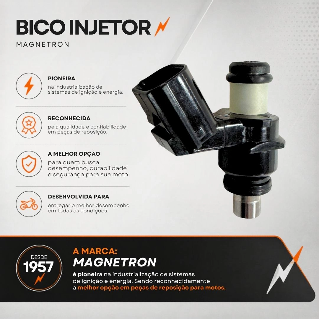 Bico Injetor 10 Furos Alta Vazão Flex Para Honda Xre 190 2016 a 2023 Original Magnetron Bico Injetor 10 Furos Alta Vazão Flex Para Honda Xre 190 2016 a 2023 Original Magnetron