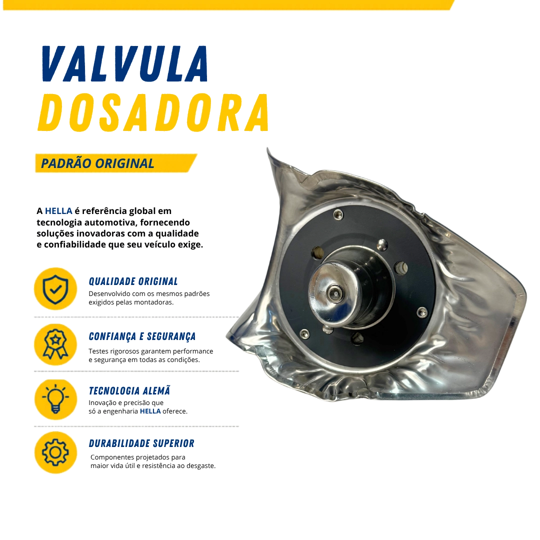 Válvula Dosadora Arla 32 12V / 24v Para Caminhão Iveco Tector Após 2012 Hella 47511724 Válvula Dosadora Arla 32 12V / 24v Para Caminhão Iveco Tector Após 2012 Hella 47511724
