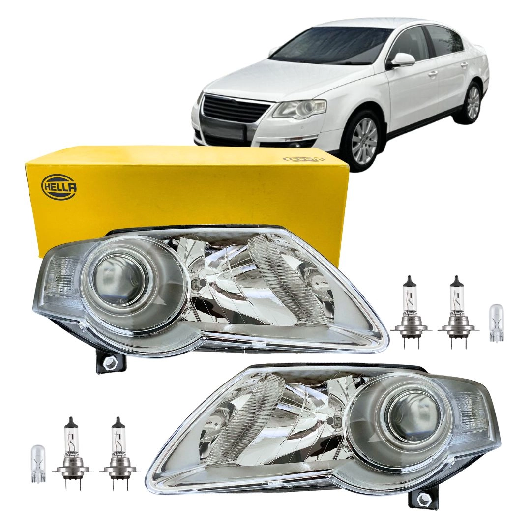 Par Farol Dianteiro Para Passat 2005 a 2010 Foco Duplo Hella