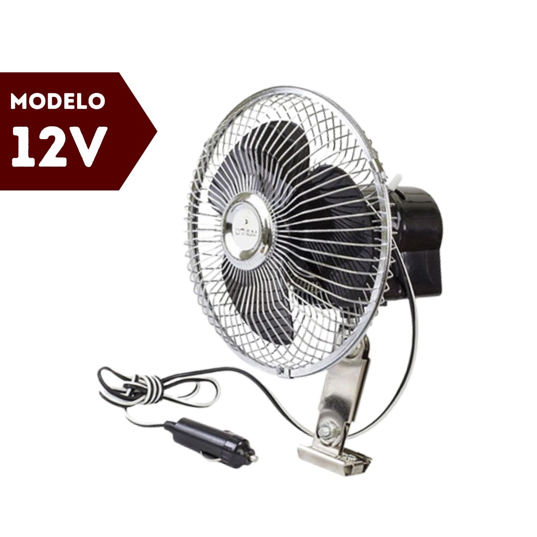 Ventilador Carro Caminhão Van Ônibus Metal 8 polegadas 12V