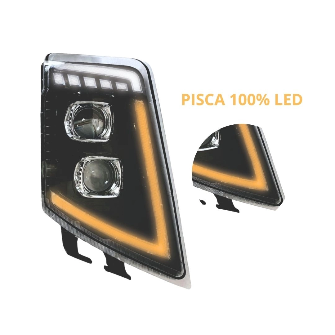 Farol Principal Dianteiro e DRL Full LED Para Volvo FM FH 2009 a 2014 Lado Direito 21035637 Farol Principal Dianteiro e DRL Full LED Para Volvo FM FH 2009 a 2014 Lado Direito 21035637