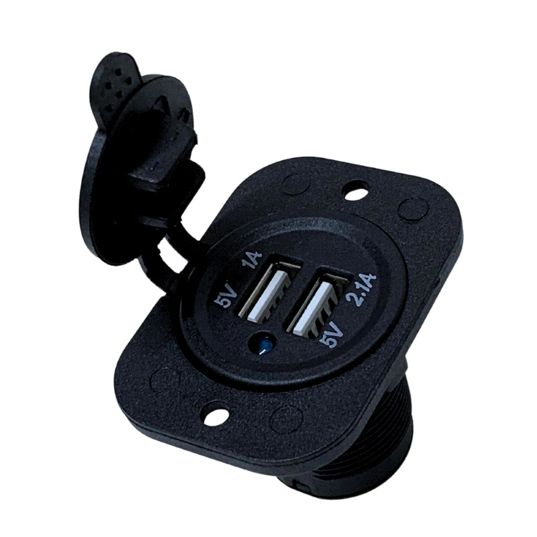 Tomada Automotivo Veicular Universal Duplo USB Bivolt 12/24V