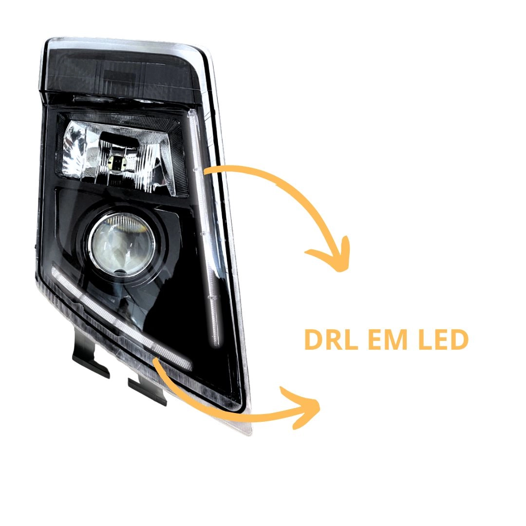 Farol Para Volvo FM FH 13 Pisca Máscara Negra Direito Farol Para Volvo FM FH 13 Pisca Máscara Negra Direito