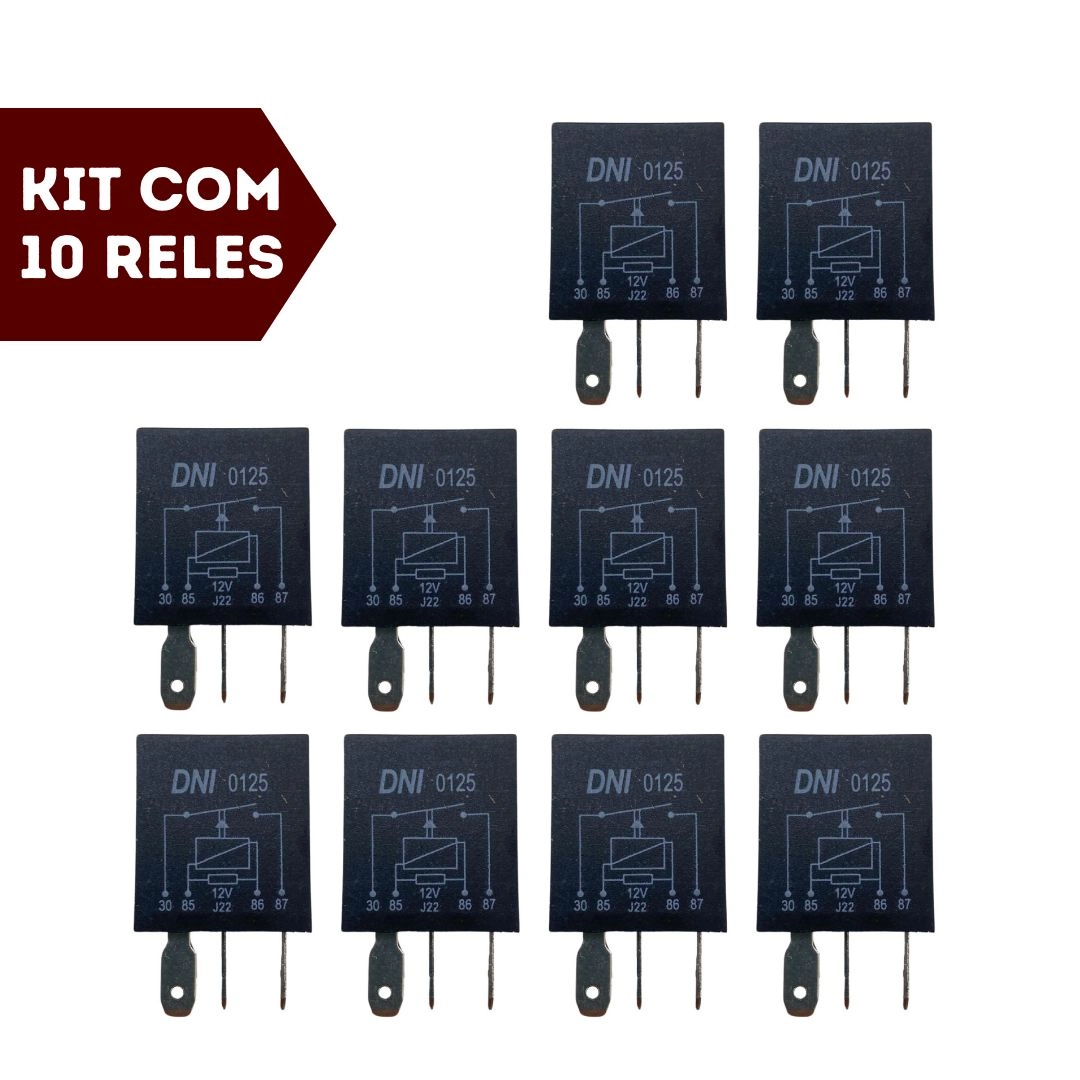 Kit 10 Mini Rele Auxiliar 12V 40a 4 Pinos Resistor Universal Kit 10 Mini Rele Auxiliar 12V 40a 4 Pinos Resistor Universal