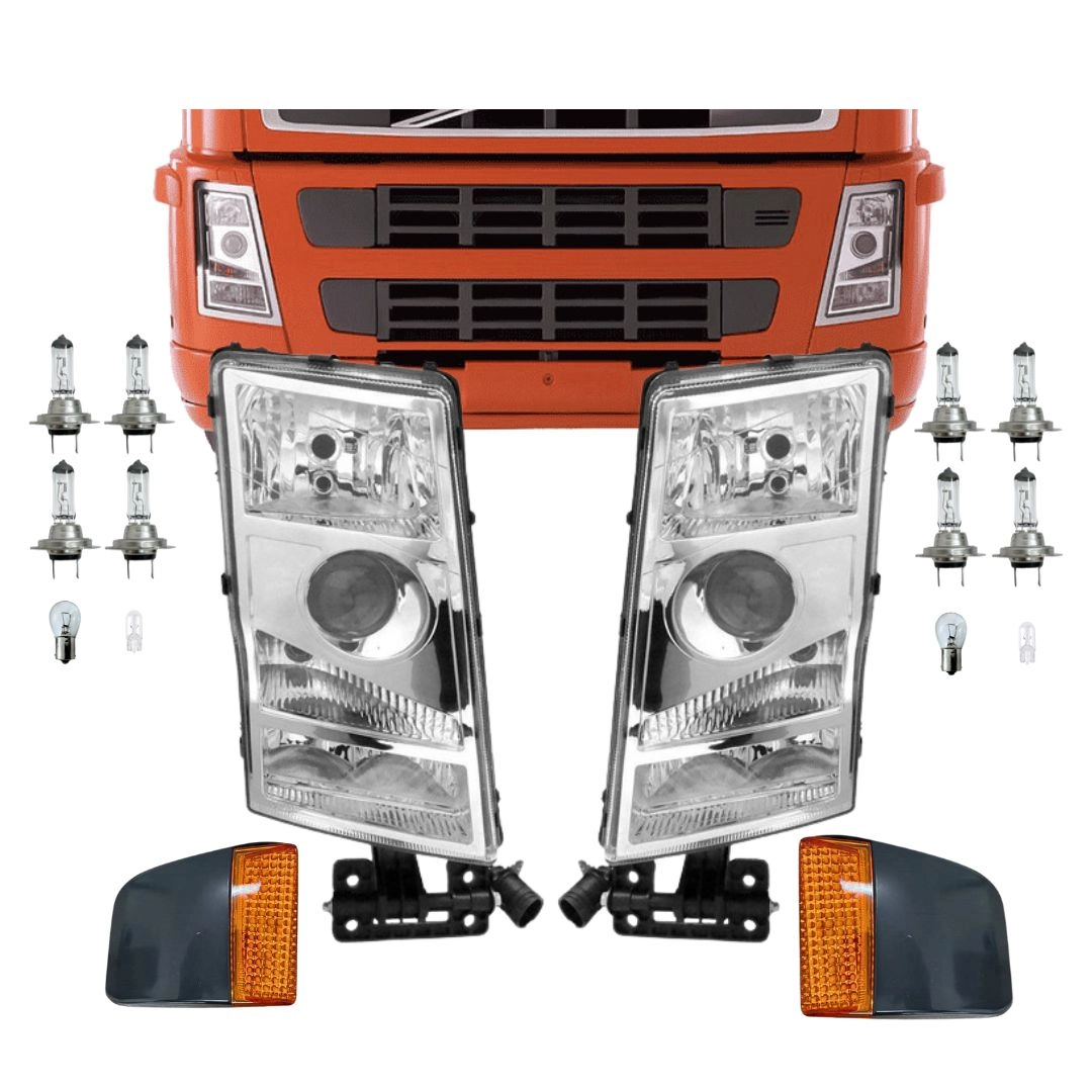 Kit Farol Para Volvo + Pisca Seta FM12 FH12 + Lâmpadas