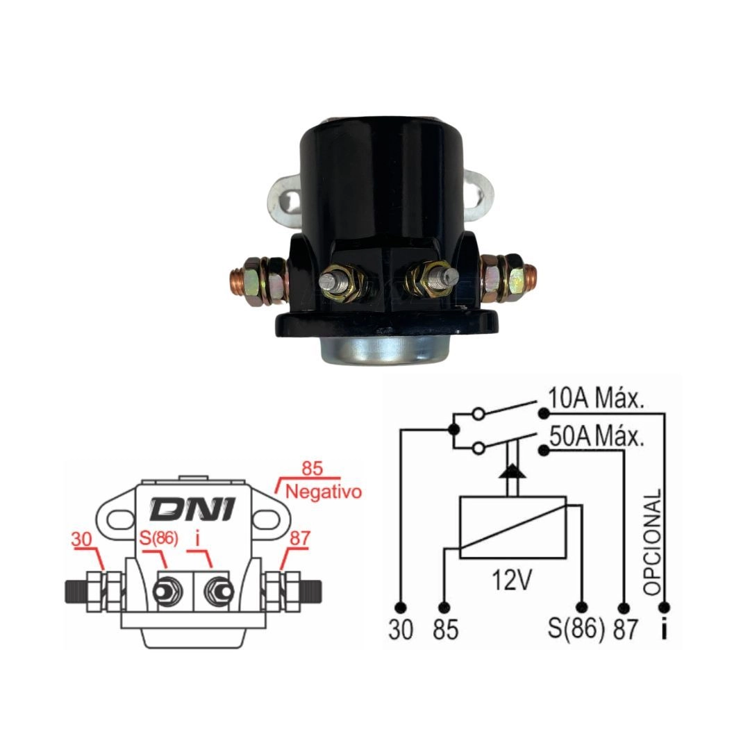 Rele Auxiliar De Partida Ford Vw 12V DNI8178
