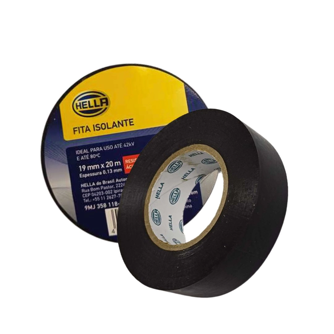 Fita Isolante 19mm 20m Resistente Fogo Graxa Umidade Hella