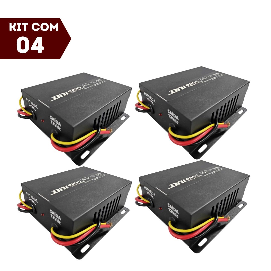 Kit 4 Conversor Inversor Tensão 24V para 12V 420W Cooler