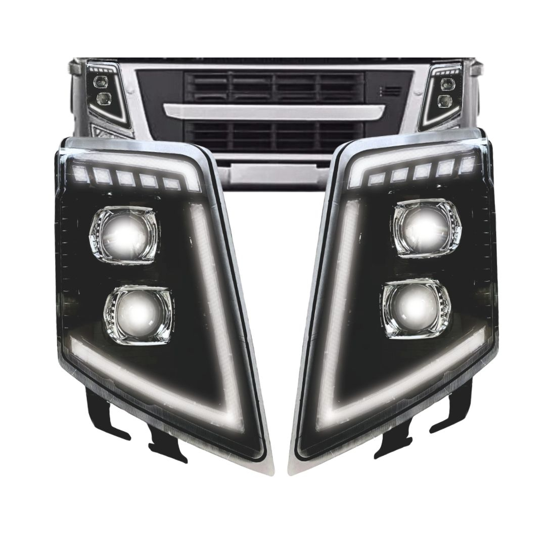 Par Farol Principal Dianteiro e DRL Full LED Para Volvo FM FH 2009 a 2014 21035637 21035638