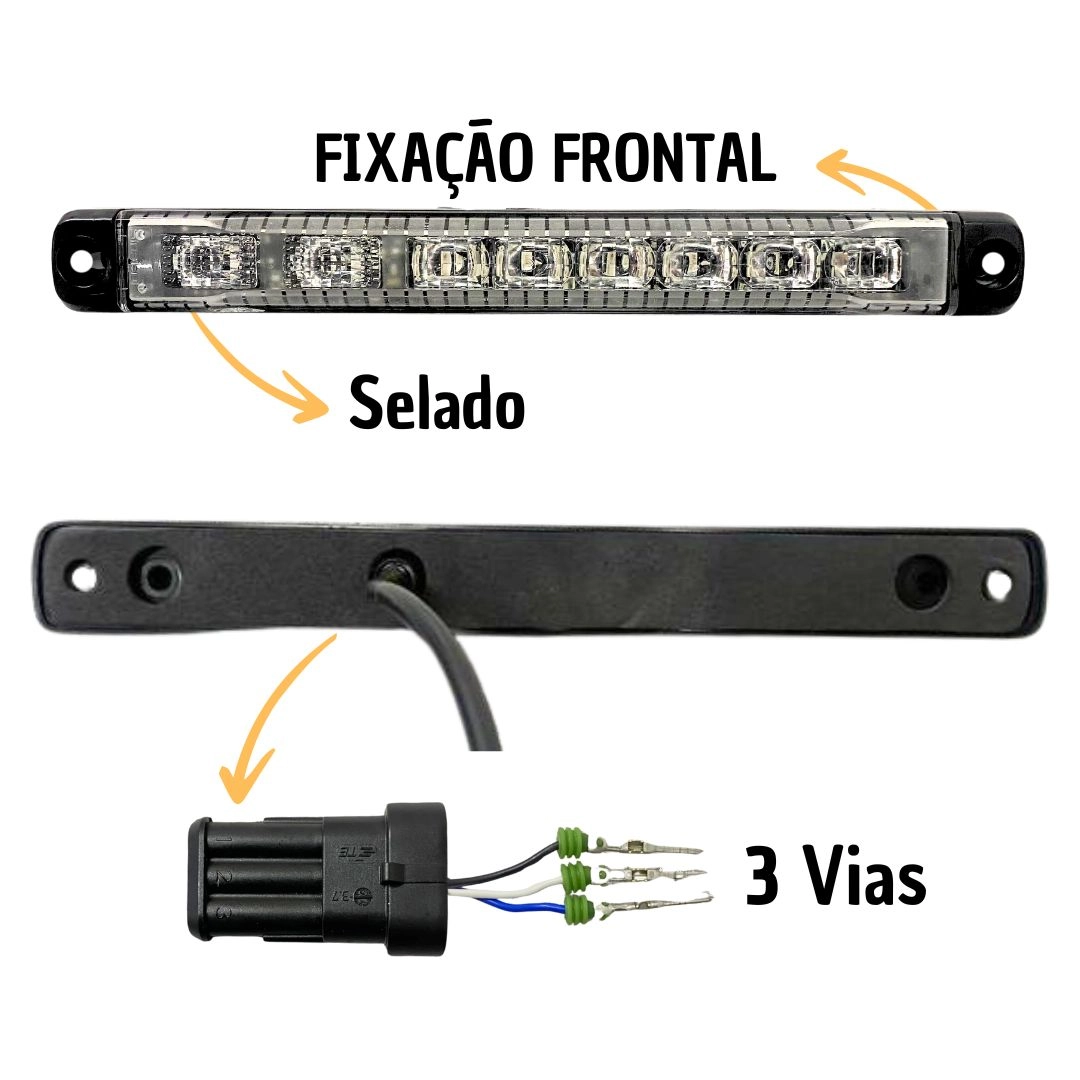 Lanterna Traseira LED Bivolt Posição e Pisca Seta Pocket Dupla Universal Sinal Sul 2267376040