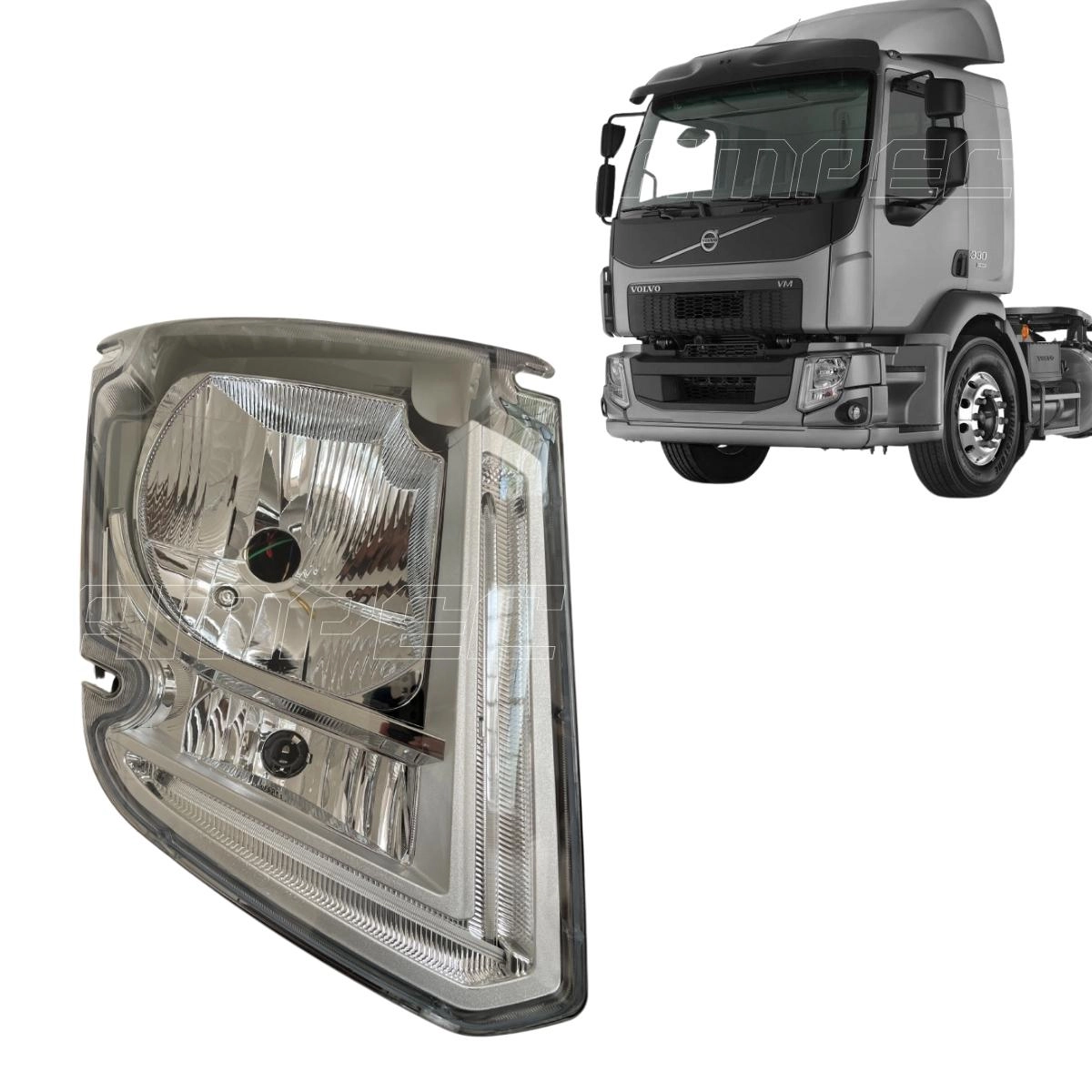 Farol Principal Dianteiro 24v Para Volvo Vm 220 270 310 330 Lado Direito Autolux 82532284 Farol Principal Dianteiro 24v Para Volvo Vm 220 270 310 330 Lado Direito Autolux 82532284