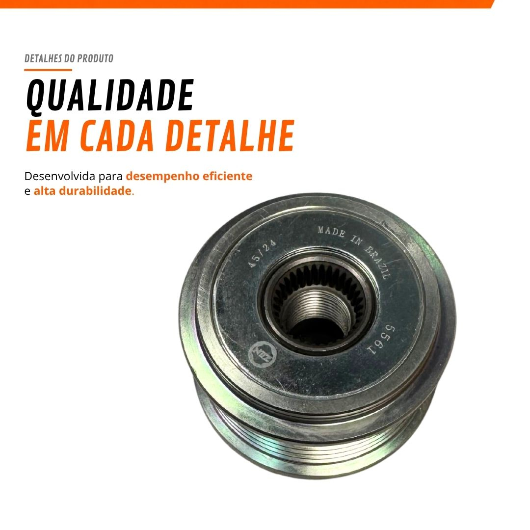 Polia Roda Livre do Alternador Bosch 6 Filetes Para Citroën C5 C6 2.7 HDi V6 Peugeot 407 607 2.7 HDi Zen Polia Roda Livre do Alternador Bosch 6 Filetes Para Citroën C5 C6 2.7 HDi V6 Peugeot 407 607 2.7 HDi Zen