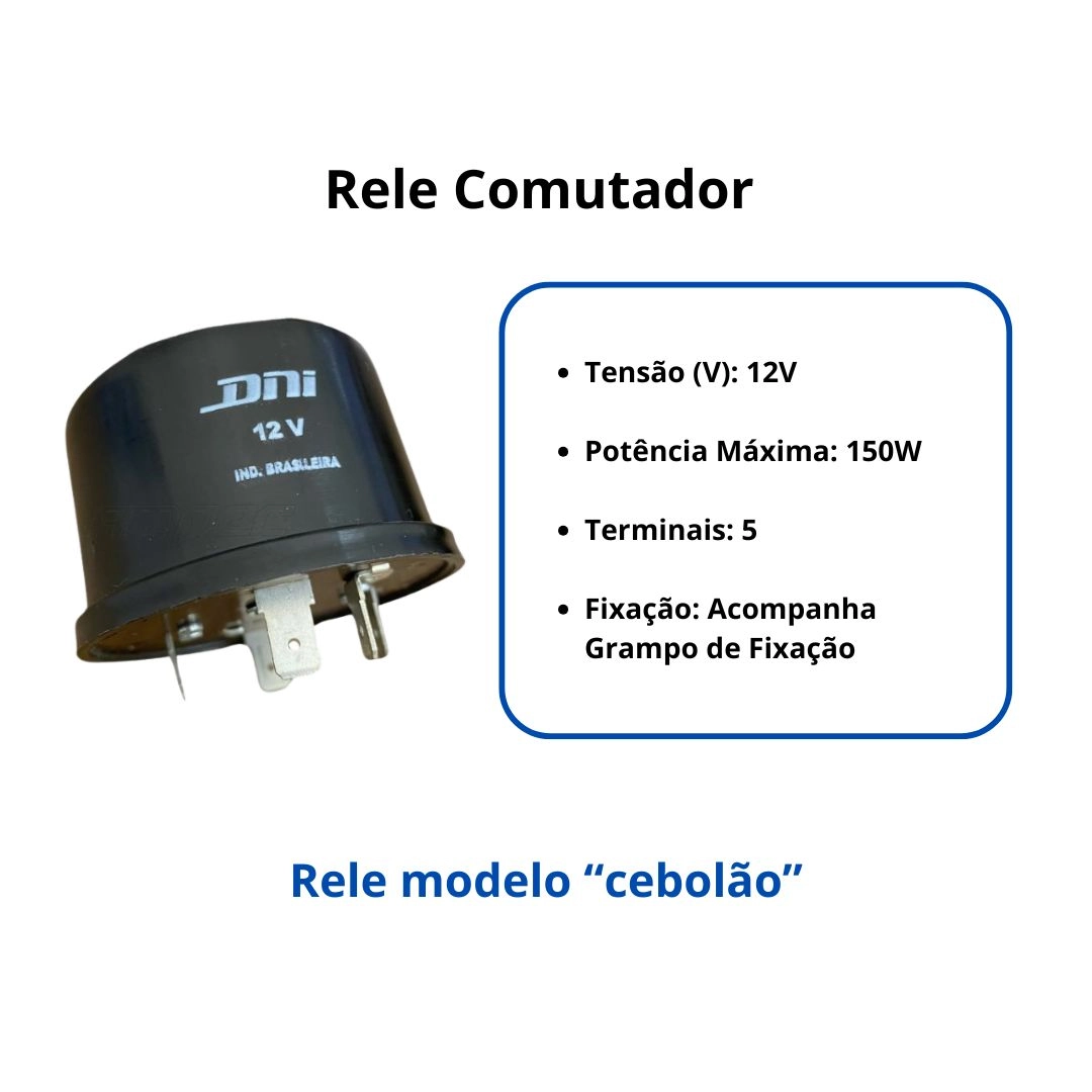 Rele Comutador Farol Alto Baixo Para Volkswagen Fusca Kombi Cebolão 5 Terminais DNI0119