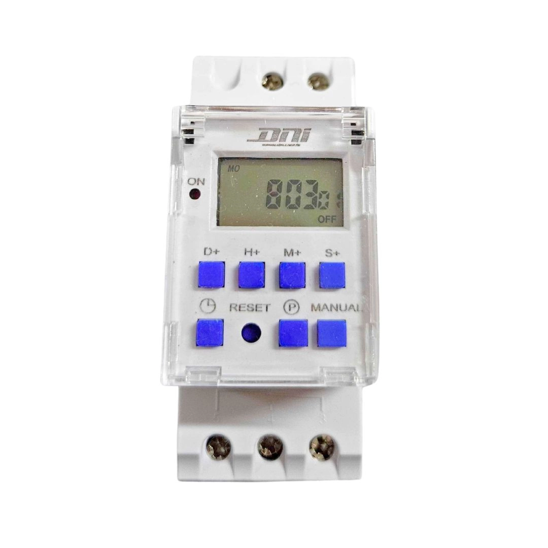 Timer Digital Trilho Quadros 220V 56 Programações DNI 6621